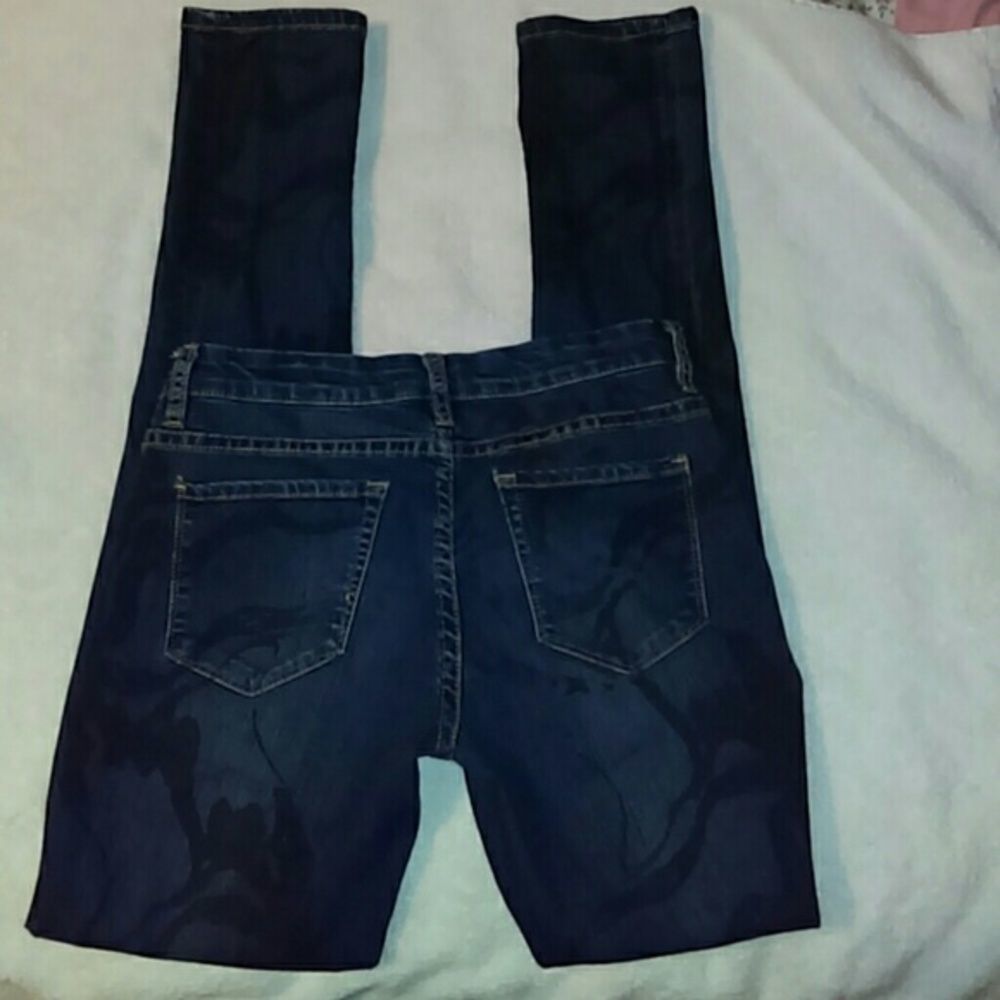 Blank Skinny Jeans‎ Curly Tribal Design W28/L32 - Picture 3 of 4